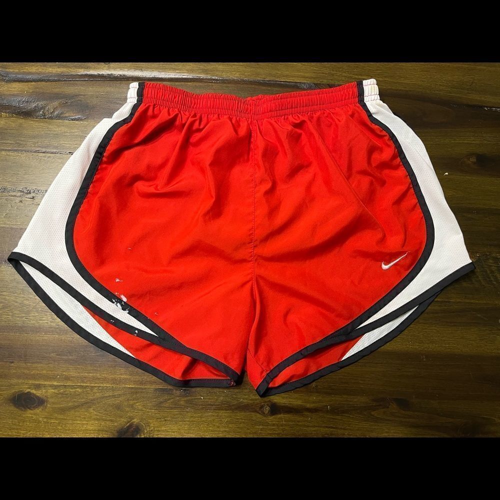 Nike Dri-Fit Red, White, and Black Running Shorts, Women's Size Small